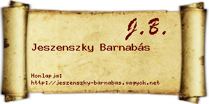 Jeszenszky Barnabás névjegykártya